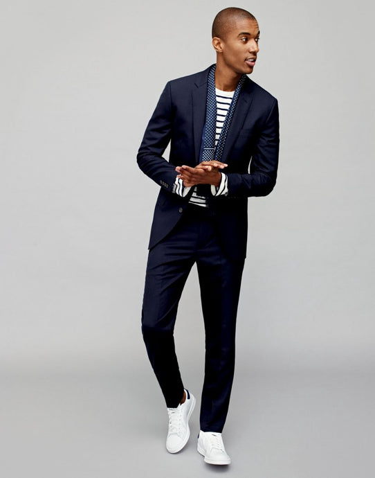 How to wear white sneakers with a suit